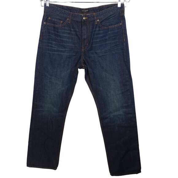 Banana Republic Slim Straight Blue Rigid Denim Jeans Men Size 38 x 32 Cotton - Picture 1 of 14